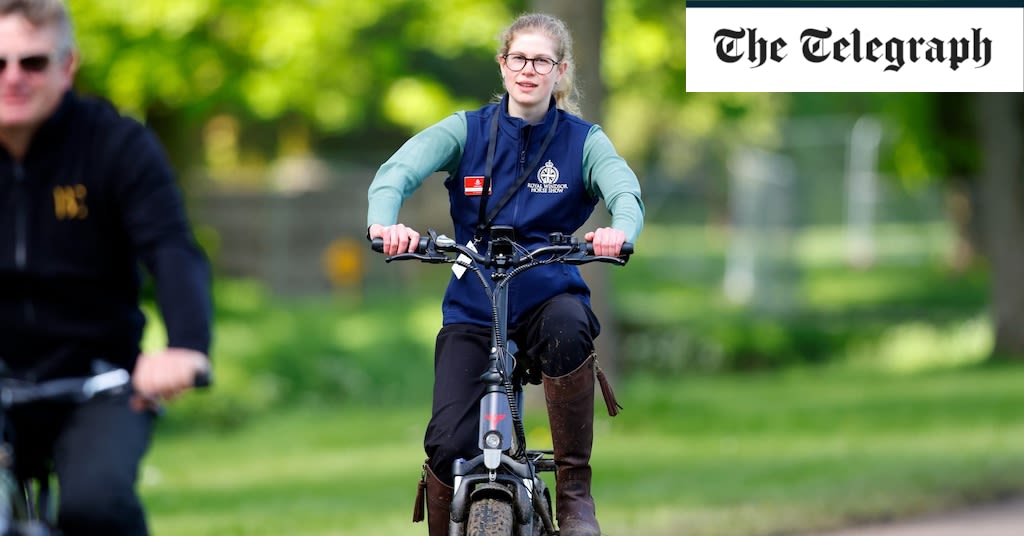 Pictured: Lady Louise rides e-bike at Royal Windsor Horse Show