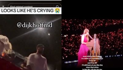 Fans gush at Travis Kelce crying over Taylor Swift’s song mashup