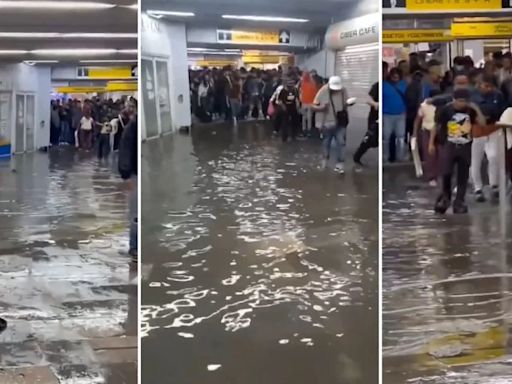 Captan inundación al interior de la Línea 5 del Metro CDMX