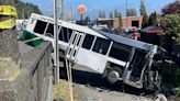 Bus crashes off bridge in Aberdeen near Wishkah River