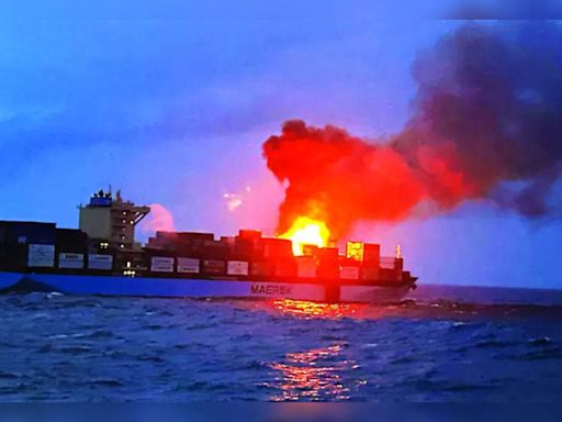 Day 3: Fire continues aboard container Maersk Frankfurt | Goa News - Times of India