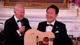 South Korea's President Yoon praised himself for singing 'very well' after launching into a rendition of 'American Pie' at the White House