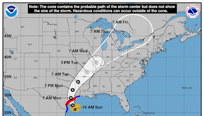 Beryl to hit Texas on Monday, with high winds and possible tornadoes by Sunday afternoon