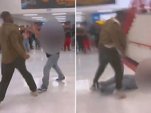 Substitute teacher fights student who allegedly used racial slur in crowded Vegas school hallway