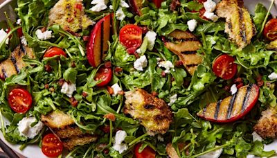 Grilled Plum & Pancetta Panzanella Has A Dressing Worth Obsessing Over