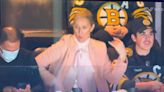 Celine Dion played air guitar and delivered the Bruins lineup in amazing videos