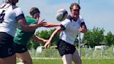 Moment hulking trans rugby player bares her teeth as she enters scrum