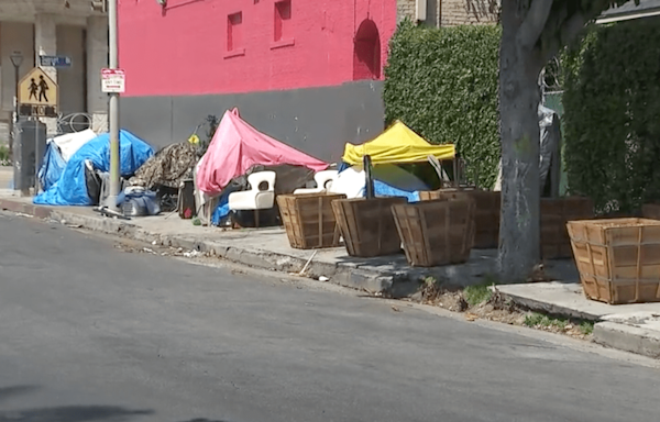Hollywood businesses install planters on sidewalk to deter homeless encampments