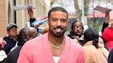 Michael B. Jordan’s Pink Versace Knit Confirms That Bold Cardigans Are the Latest Style Flex