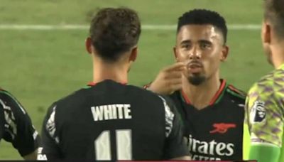 Gabriel Jesus' reaction says it all during White's fiery Arsenal friendly clash