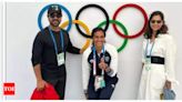 Ram Charan and Upasana strike a pose with PV Sindhu at Paris Olympics 2024; 'You are a true rockstar' - See photo | - Times of India