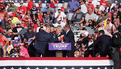 Video captures chaotic moment when Trump reportedly shot on stage at rally