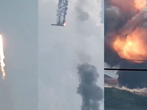 Massive explosion caught on camera as Chinese rocket crashes after accidental launch