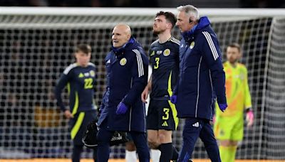 Liverpool hopeful Andy Robertson has not suffered a serious injury as they await scan results on his ankle after the defender limped off in Scotland friendly defeat