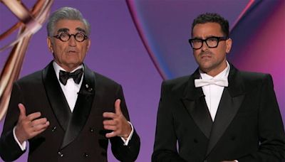 Dan and Eugene Levy poke ‘The Bear’ in otherwise bland 2024 Emmys monologue