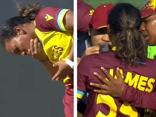 Agonising scenes in Women's World Cup as West Indies bowler smacked on face, her match ends in 1 ball