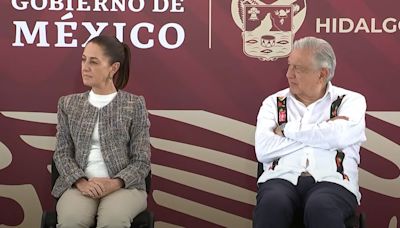 AMLO y Sheinbaum supervisan proyectos prioritarios y de infraestructura en Hidalgo • Once Noticias