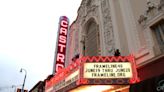 Iconic Castro Theatre sign relit during Juneteenth block party, outdoor film screening