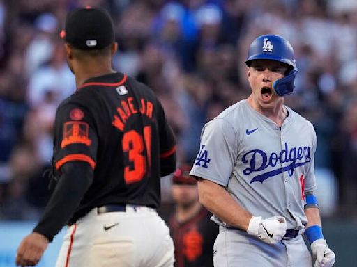 Dodgers overcome Tyler Glasnow's struggles with 11th-inning scoring spree vs. Giants