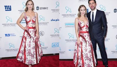 Emily Blunt Continues Her Pattern Streak in Structured Erdem Two-piece Set at the American Institute for Stuttering’s 18th Annual Gala