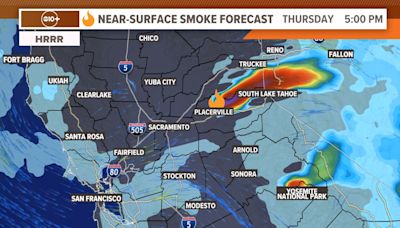 Smoke Forecast: Lake Tahoe area to have very poor air quality from Crozier Fire