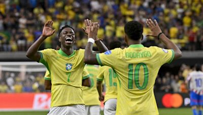 ¿Juega Vinícius? Alineaciones de Brasil y Colombia, formaciones probables del partido de la Copa América 2024