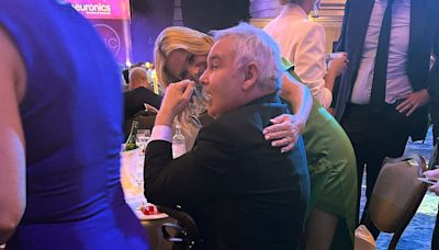 Eamonn Holmes is comforted by Charlotte Hawkins at TRIC Awards