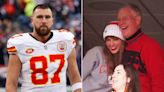 Travis Kelce Says Taylor Swift's Dad Scott Was 'Rocking' Kansas City Chiefs Sweater at Patriots Game