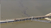 Barge hits a bridge in Galveston, Texas, damaging the structure and causing an oil spill - ABC 36 News