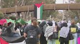 Pro-Palestinian protesters block road near UC San Diego
