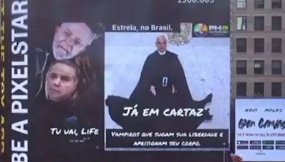 Vídeo com críticas a Lula, Moraes e Barroso é veiculado em telão da Times Square