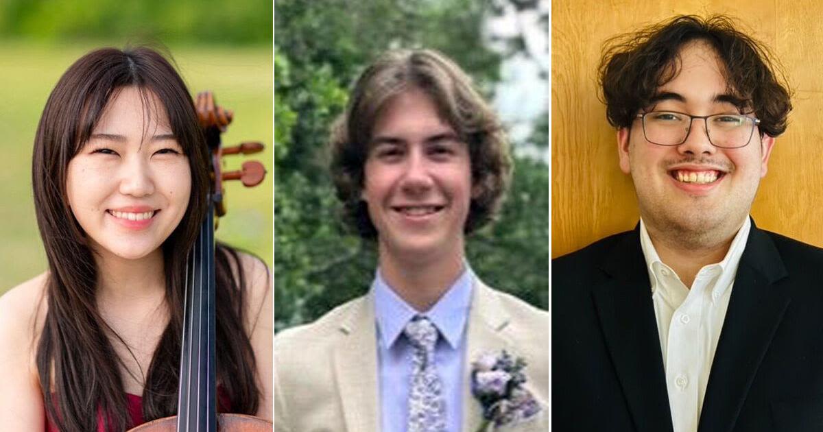 Three high school seniors were awarded $1,000 scholarships from the Friends of Chamber Music