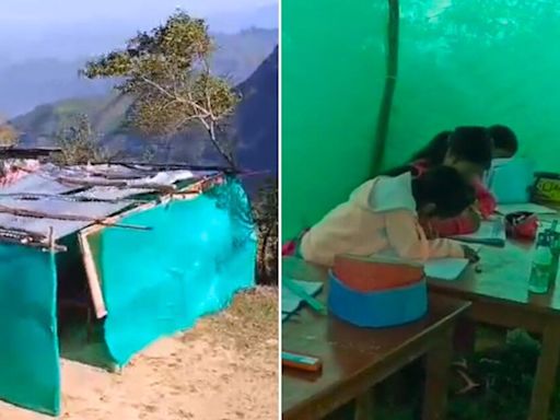 Alumnos de Piura estudian en aula de tela tras derrumbe de salón por condiciones precarias