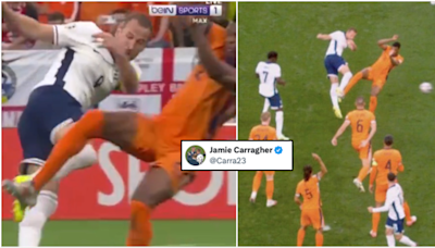 Jamie Carragher's tweet about England's controversial penalty vs the Netherlands has gone viral