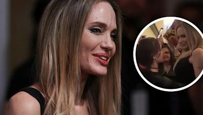 La reacción de Angelina Jolie al ser abrazada por una fan que evadió a su seguridad