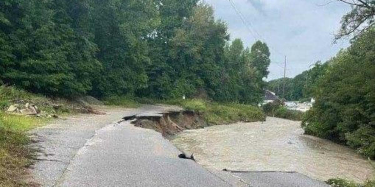 Akron's Canyon Brook Drive partially collapses during Thursday's storms