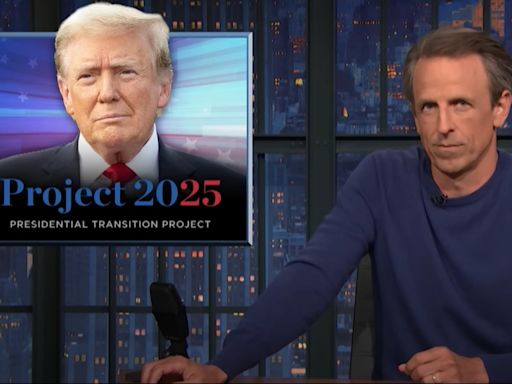 Seth Meyers calls out Trump’s ‘flagrant lie’ that he doesn’t know anything about Project 2025