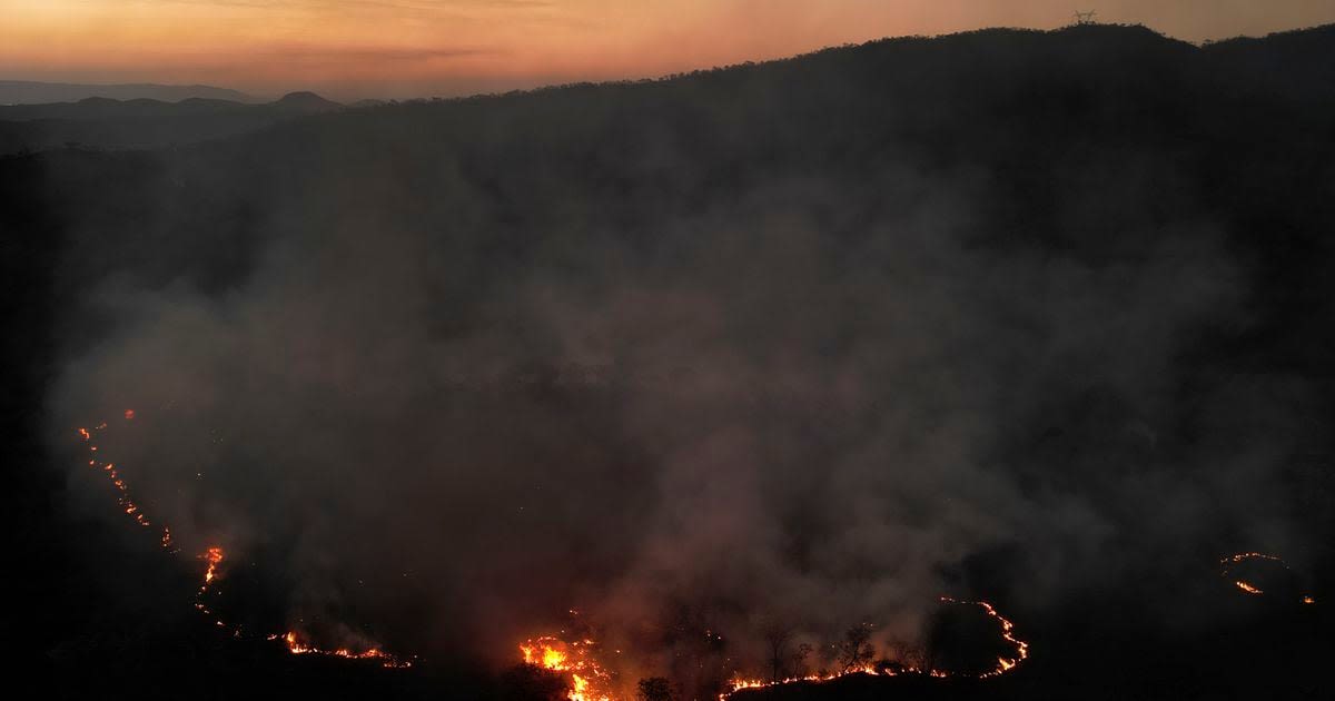 During Brazil's worst drought, wildfires rage and the Amazon River falls to a record low