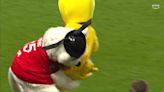 Nantes’ mascot stretchered off football pitch after being tackled by Rennes rival