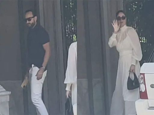 Saif Ali Khan, Kareena kapoor spotted outside their Bandra home | Hindi Movie News - Times of India