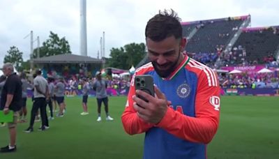 Virat Kohli gives flying kisses, makes goofy faces on video call with Anushka Sharma and kids after T20 World Cup win