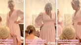 Bridesmaids cut up their dresses after wedding ceremony and proudly show off results