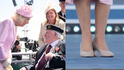 Queen Camilla Honors Veterans in Suede Pumps and Pink Suit at 80th Anniversary of D-Day With King Charles III