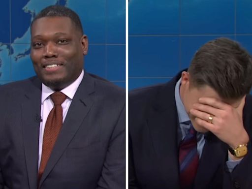 Michael Che forces Colin Jost to deliver cringey joke about Scarlett Johansson during annual 'SNL' joke swap