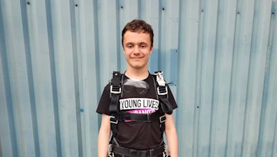 Blind teenager with brain tumour completes ‘brilliant’ skydive for charity