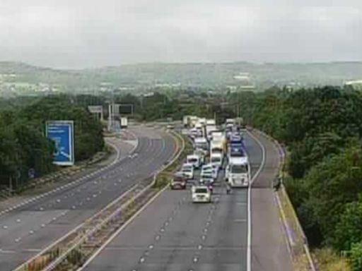 All traffic being held on motorway after lorry crashes into bridge | ITV News