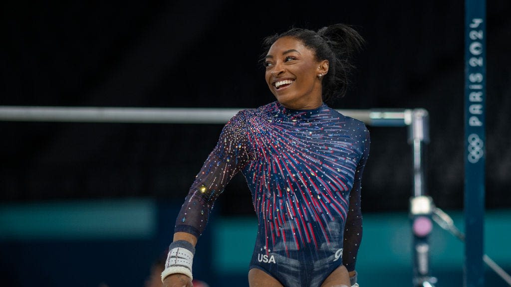 See Simone Biles and Team USA Training in Patriotic Leotards in Paris