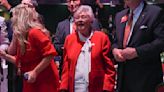 Kay Ivey listens to former President Donald Trump speak during the Alabama Republican Party’ s Summer meeting at the ...