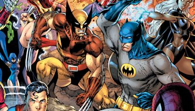 Batman fights Wolverine on a stunning Jim Lee cover for the upcoming DC Versus Marvel Omnibus