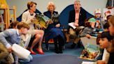 Camilla sketches Gruffalo under watchful eye of illustrator Axel Scheffler